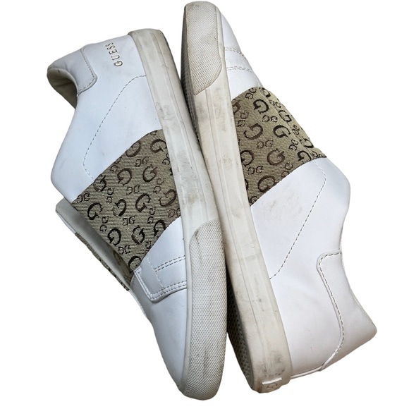 GUESS Women's White & Gold Faux Leather LOGO Comfortable Slip On Shoe-Size 8.5 - Picture 11 of 14